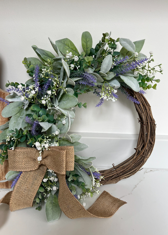 Lambsear with Lavender Wreath