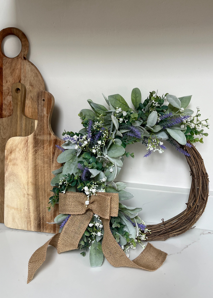 Lambsear with Lavender Wreath