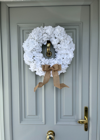 White Fluffy Hydrangea Wreath