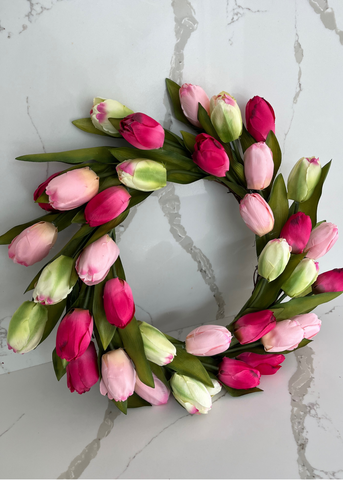 Pink Tulip Wreath